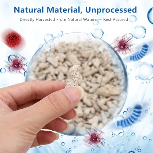 Crushed Coral for Freshwater Aquarium, Crushed Coral Media Sand for Freshwater Fish Tank Plant Pot Decorations Accessories (1.1lb/500g)