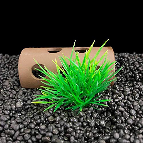 Aquarium Plant Fish Tank Decoration 20 Pieces Small/1" Tall Plastic Artificial Plant Goldfish Hidden Mini Grass Set (Green-C) - color: Green-c