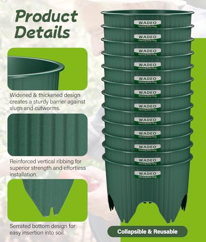 7 inch Planting Grow Rings, 12 PCS Plant Rings for Outdoor Plants, Perfect for Deep Root Watering Veggies Herbs and Flowers - size: 12PCS