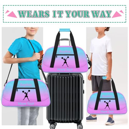 Personalized Cheer Bag Girl Sport Duffel Bag, Custom Kids Gym Bag, Customize Travel Duffle Bag with Name, Overnight Weekender Bags, Pink Cheer, Cheerleading Gifts - color: Color 4, style: Cheer