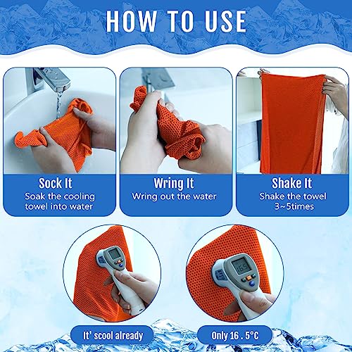 Hosuly 30 Pack Cooling Towels 40"x12" - color: Dark Blue, Orange