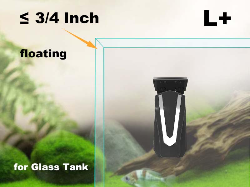 Aquarium Large + Magnetic Cleaner for Thick Glass 10~18mm(2/5~3/4Inch) Heavy Duty Algae Scrubber with 4 Scrapers Floating L+(Plus)