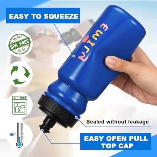 Suclain Squeeze Water Bottles with Carrier, 14 Pcs, Dark Blue - color: Dark Blue