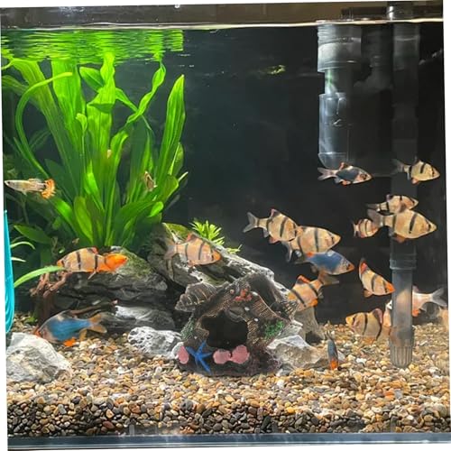 Fish Tank Hideout Broken Barrel Aquarium Hideout Resin Shipwreck Theme Fish Tank Cave for Aquarium Landscaping Decor.