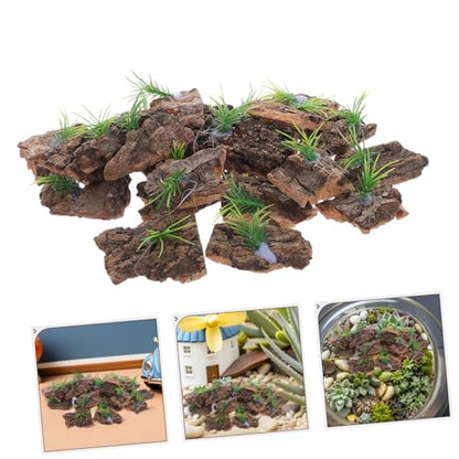 ORFOFE 20pcs Natural Cork Bark Terrarium Background for Reptile Tank Aquarium Decoration Authentic Tree Bark Reptile Hide Lightweight Climbing and Hiding Accessory for Snake Lizard
