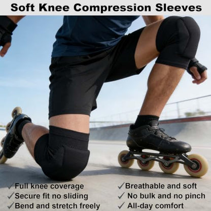 Adult Knee Pads for Men Women, Thick Padded Foam Pad, Black L,1 Pair | Breathable Kneepads for Volleyball Wrestling Cycling Basketball Football Skating, For Gardening Cleaning Work, Stay in Place - size: Large