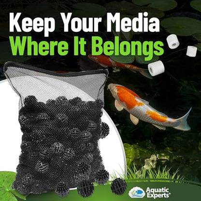 Aquatic Experts Mesh Media Bags – Large Hole 1/8" Mesh with Rustproof Plastic Zipper for Bio Balls & Large Filter Media (14" x 20", 1 Pack)