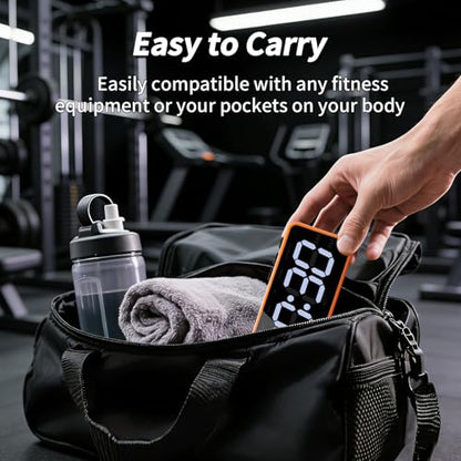 Gym Timer with Strong Magnet for Home Gym, Interval Timer Battery Supply | Workout Clock with Stopwatch, Count up/Down,Custom Interval for Fitness/Home/Boxing