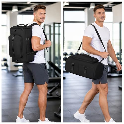 MIYCOO Gym Bag with Shoes Compartment, Duffle Bag, Backpack with Wet Pocket - color: Grey -Style2
