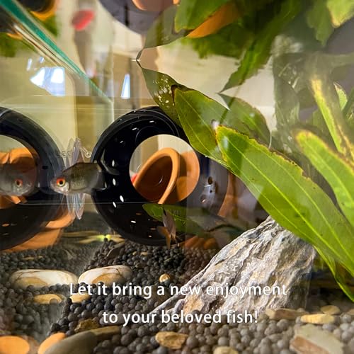 Betta Fish Tunnel with Suction Cup - Aquarium Fish Hideout Shrimp Cave Guppy Fish Tunnel Tank Accessories Aquarium Decor for Small Fish Shrimp (Pink)