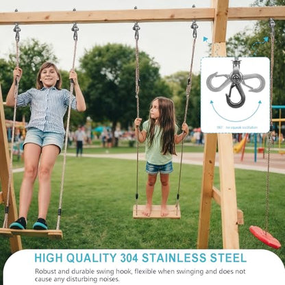 Heavy Duty Swing Hanger 180° with Stainless Steel Swing Hook 800LBS Capacity Playground Swing Seat Hardware Hammock Chair Porch Swing - size: 1 Pack 180°