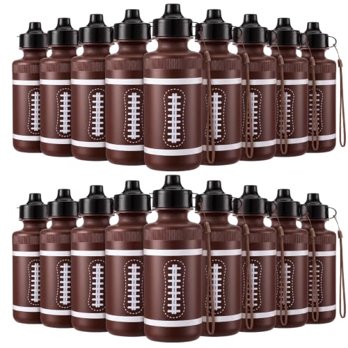 Bokon 18 Pack 20 oz Football Water Bottles Reusable Sports Bottles Bulk - style: Rugby Sports
