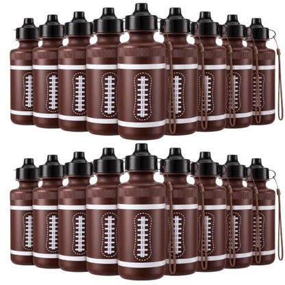 Bokon 18 Pack 20 oz Football Water Bottles Reusable Sports Bottles Bulk - style: Rugby Sports