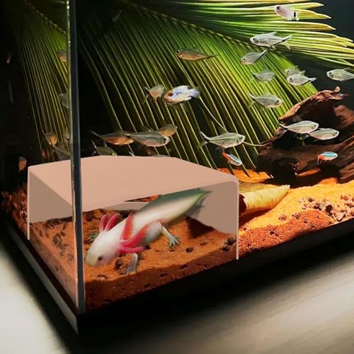 Shrimp Cave for Aquarium Tanks – Durable Fish Tank Decor, Natural Hideout for Ghost Shrimp, Fry, and Nano Fish (Easy to Clean) - color: Corner Cave Sand Large