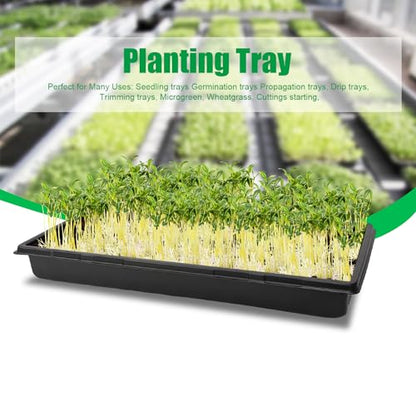RooTrimmer Plant Growing Nursery, Standard 1020 Trays Plastic Sturdy Farmer Self Seedling Tray for Microgreens Indoor Nursery Pots Transplantation (5-Pack, 21.6"×11.2", 2.52" Deep, no Holes) - size: 21L x 11W x 2.4H