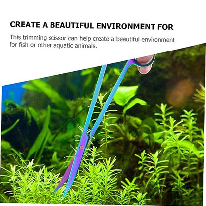 VICASKY Stainless Steel Aquatic Plant Scissors 1 Piece Precision Trimming Tools for Aquariums for Aquascaping and Aquarium Plant Maintenance