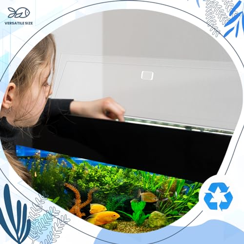 Aquarium Lids Acrylic Canopy 2 Pieces Set 22.95 x 16.61 x 0.28 Inch for 75/90/110 Gallon with Center Brace Aquariums Cover Fish Tank Lid with a Hook Knife, Clear