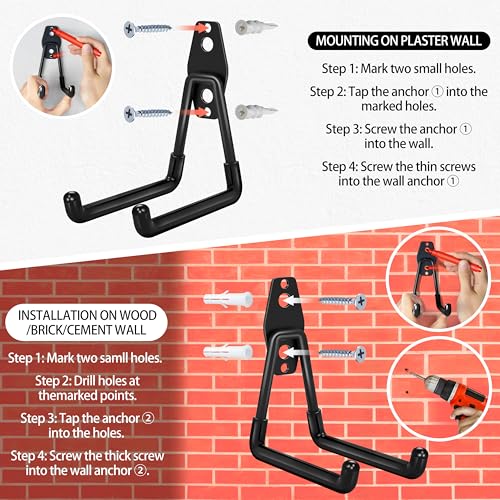 28 Pack Garage Hooks Heavy Duty with Non Slip PVC Coating - color: Black, size: 28pack