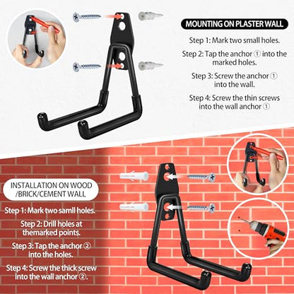 28 Pack Garage Hooks Heavy Duty with Non Slip PVC Coating - color: Black, size: 28pack