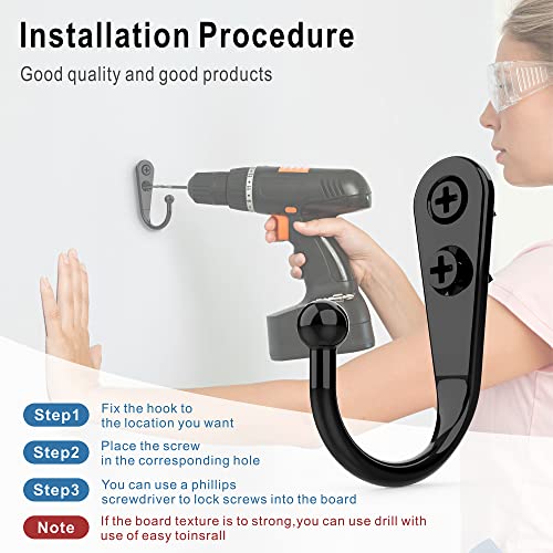 15-Pack Black Wall Mount Hooks for Hanging Coats & Towels - color: 15PCS Black Hooks
