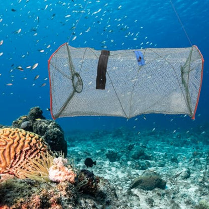 Foldable Lobster Net 3-Pack Portable Crab Trap Shrimp Crawfish Fishing Nets Outdoor Cast Bait Cage 18.11X8.66X8.66 Inches