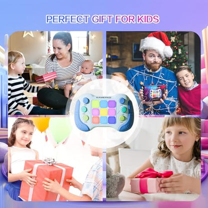 Christmas Fast Push Game Fidget Toys Handle, Upgraded Flashing Quick Press Games Pro for Kids, Speed Push Light Up Fidget Game, Educational Handheld Console Gamepad Toy for Boys, Girls - style: Red