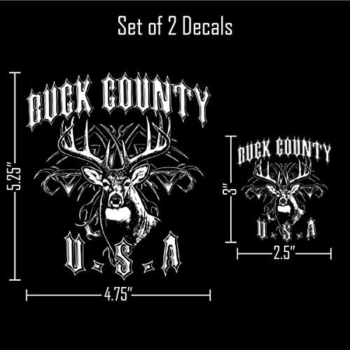 Decalcomania Buck County Deer Hunting Sticker Decals for Vehicle Car Truck Tablet Cell Phone Elk Window Decal Set of 2 Deer Car Decals - color: Buck County