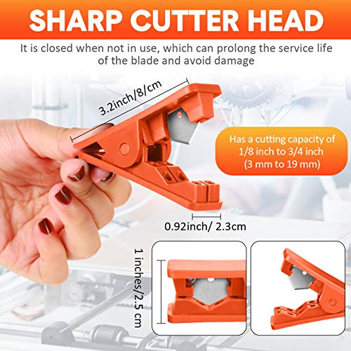 3 Pieces PTFE Plastic Tubing Cutter Hose Tube Cutter Pipe Accurate Tube Cutting Tool for Nylon PVC PU Tubing and Hose Cut up to 3/4 Inch OD (Red) - color: Red