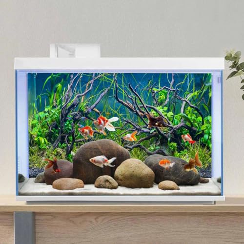 AWERT 48x18 inches Tropical Fish Tank Background River Bed & Lake Aquatic Plant Undersea Tree Branch Aquarium Background Vinyl - size: 48x18in/120x45cm