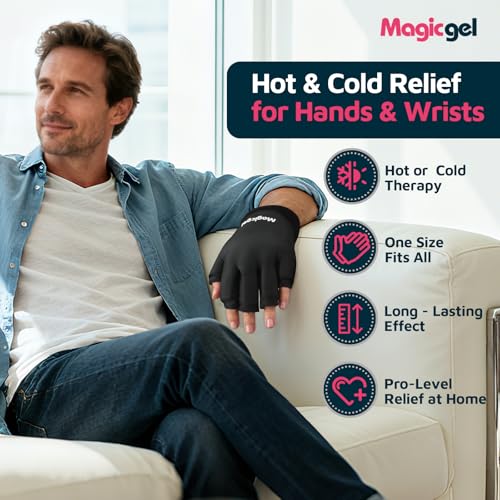 Magic Gel Hand Ice Pack Gloves - Cold Compress Cooling Gel Ice Gloves - Wrist Wrap or Hot Compress - Sports Packs for Hands - Dual Hand Heat Packs - 2 Pack - size: 2 Pack - Ice Glove Pack
