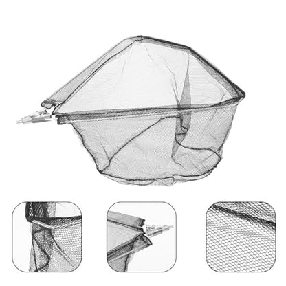 FOMIYES Portable Folding Triangular Fish Catching Net Head Stainless Steel Solid Mesh Detachable 50cm Diameter X 30cm Depth Replacement Fishing Net for Outdoor Fishing