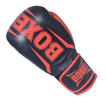 Boxing Gloves | Genuine Cowhide Real Leather | Muay Thai, Kickboxing, Sparring & Training | Pro Punching Gloves for Men & Women - color: BLACK/RED, size: 12OZ