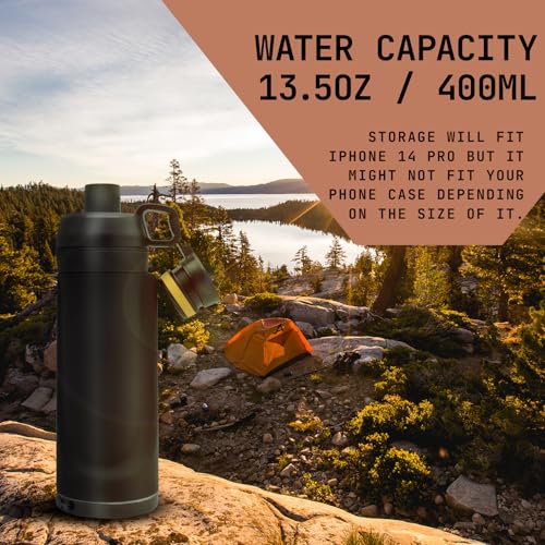 Diversion Water Bottle 13.5oz - Biggest Hidden Wallet Compartment - Best For Travel Or Hidden Safe For The Home - BPA Free Black Diversion Safe Storage