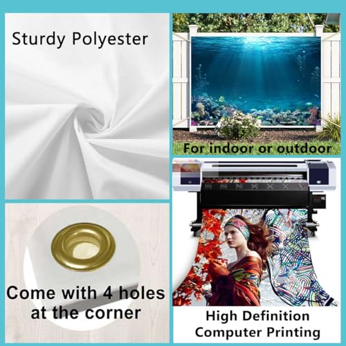 7x5ft Underwater World Backdrop Fabric Under The Sea Photography Backdrops Tropical Fish Coral Deep Ocean Sunlight Seabed Background Undersea Baby Shower Birthday Party Decoration Photo Props