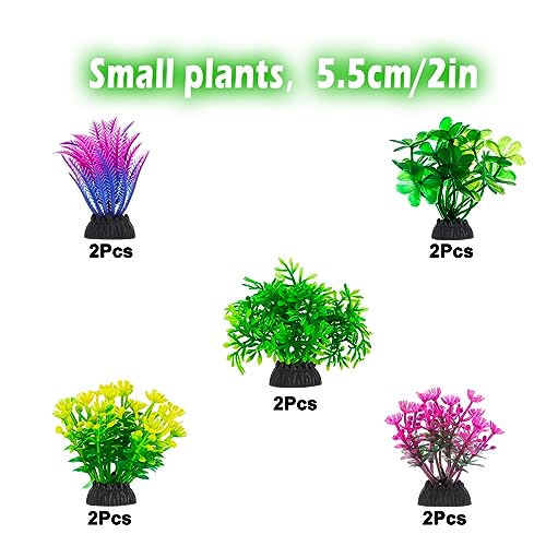 30Pcs Aquarium Plants, Fish Tank Accessories Artificial Aquatic Plants,Full Set of Fish Tank Decorations, Various Sizes