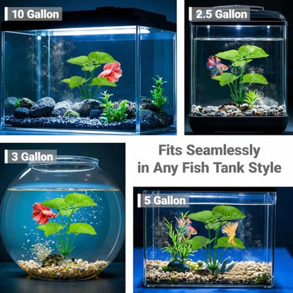 Aquarium Plants Betta Fish Tanks Decor 6-in Soft Aquarium Decorations Silk Fish Tanks Plants Fish Tank Decorations Accessories Goldfish Bowl & Reptile Plants Driftwood