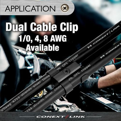 CCD8-4 Dual Cable Clip Clamp Fastening Wire Management 4 Pack (Dual 8 Gauge) - size: Dual 8 Gauge