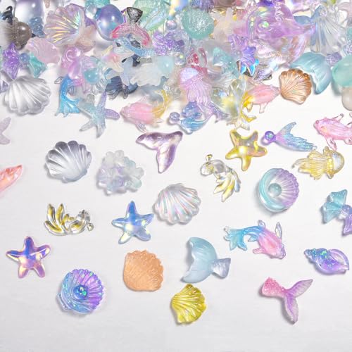 300Pcs Ocean Mini Resin Animals, Sea Figures to Hide, Bulk Tiny Animal Figurines, Mini Fish & Shells for DIY Crafts, Fairy Garden, Dollhouse & Aquarium