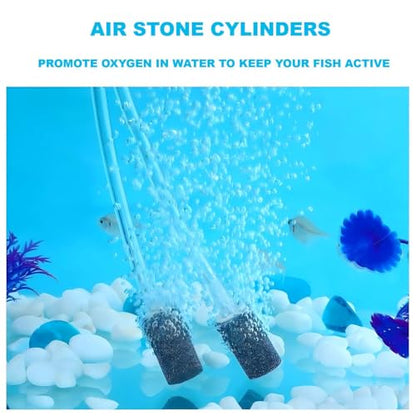 17ps Fish Tank Aquarium Aerator Pump Bubble Stone Accessories Set,6.5 feet Standard 1/5 Inch Aviation Tube, Air Pump Accessories with Air Stone, Check Valve, Suction Cup, Connector and Converter.