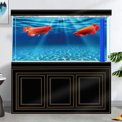 Natural Undersea Aquarium Background, Underwater Ocean Sunlight Fish Tank Background 24X12IN with 8 EVA Double-Sided Tape - color: Ocean, size: 24X12in/60X30cm