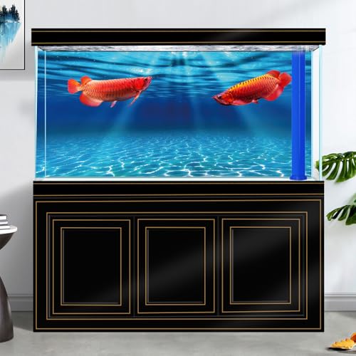 Natural Undersea Aquarium Background, Underwater Ocean Sunlight Fish Tank Background 72X24IN with 8 EVA Double-Sided Tape - color: Ocean, size: 72X24in/180X60cm