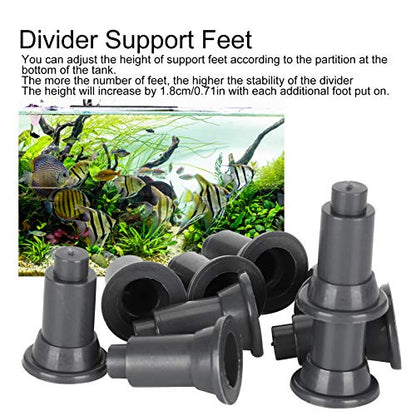 Aquarium Isolation Board Support Feet 100Pcs Set Adjustable Height PVC Fish Tank Divider Support Stability Enhancer for Aquarium Fish Tank (Black) - color: Black