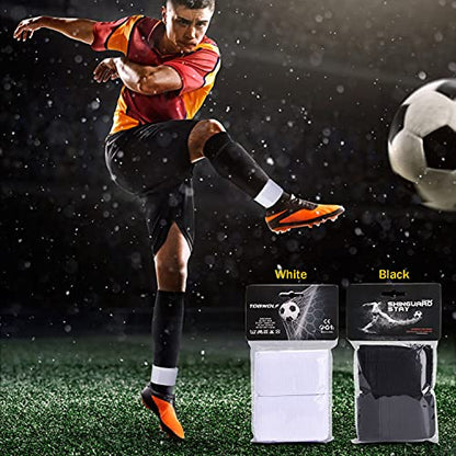 4PCS Soccer Shin Guard Strap, Anti Slip Sports Football Shin Straps | Fixed Legging Bands for Shin Guards, Ankle Guards Support Straps for Soccer, Kicking Ball, Running & Cycling