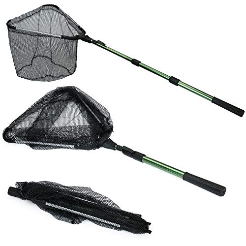 RESTCLOUD Fishing Landing Net with Telescoping Pole Handle, Fishing net Freshwater for Kids Men Women, Extend to 40-63 Inches - style: F: Super Strong Aluminum Handle, 61" Full