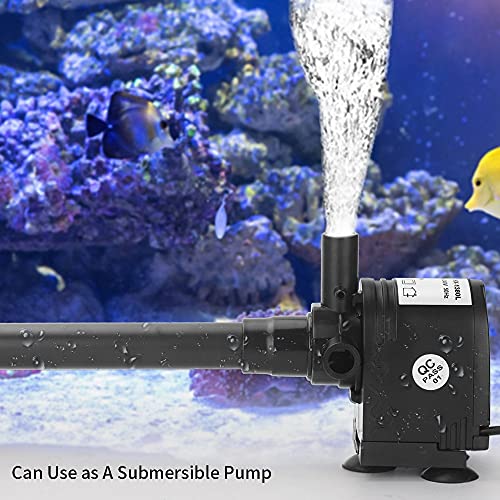 Submersible Sump Pump Three-in-one Aquarium Water Pump 220-240V Aquarium 12W-40W Suction Cup Aerator Aquarium Equipment Oxygen Pump Multifunctional Water Pump Transfer Pump ( Color : HX1580L 40w )