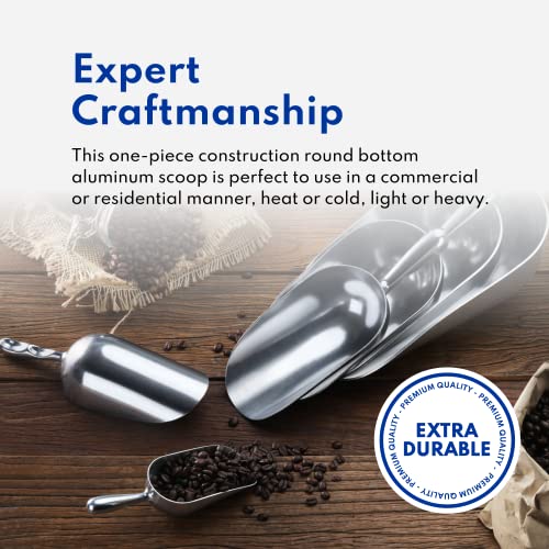 New Star Foodservice 34608 One-Piece Cast Aluminum Round Bottom Bar Ice Flour Utility Scoop, 85-Ounce, Silver (Hand Wash Only) - size: 85-Ounce
