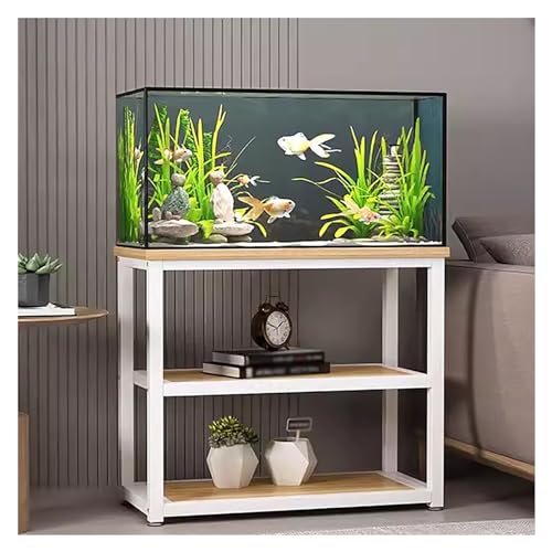 White Reptile Tank Stand with Storage 10 20 5 Gallon Fish Tank Table Aquarium Stands, Floor-Standing Heavy Duty Terrarium Stand Rack Holder（#8-55x35x70cm） - color: #8, size: (LxWxH)55x35x70cm