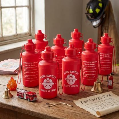 Bokon 18 Pcs 2026 Fire Prevention Week Party Favor, Water Bottles Bulk - style: Fire Safety