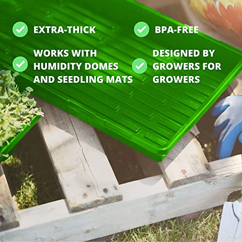 1020 Seed Starting Trays, Plant Tray, Microgreens Growing Trays, Plastic Seed Trays, Reusable Seedling Tray, 5-Pack Growing Trays, Germination Tray, Planting Tray, Plant Tray For Seedlings - color: Green
