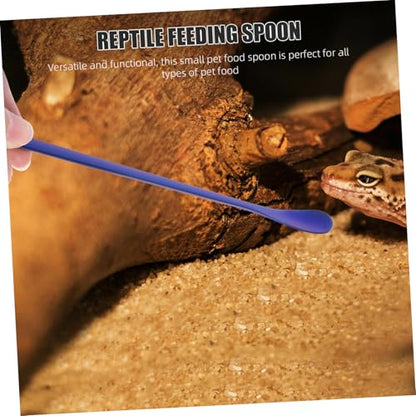BESPORTBLE 2pcs Stainless Steel Reptile Food Spoon Pet Feeding Tool for Lizards Geckos and Small Animals Design Easy to Use and